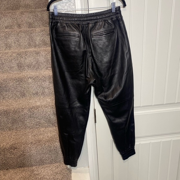 Coach black leather jogger pants - Picture 5 of 9
